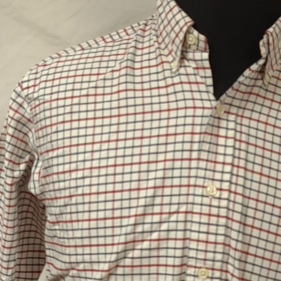 Ralph Lauren Mens 16-34 Blue Red Stripe Long Sleeve Button Yarmouth Cotton Shirt - Picture 3 of 10